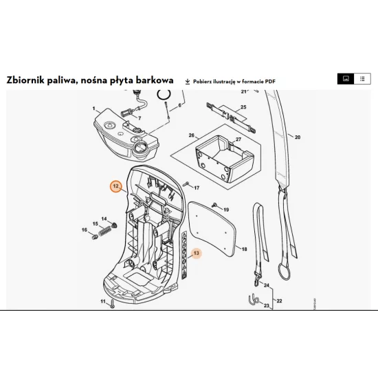 STIHL   Nośna płyta barkowa 4241 700 3801